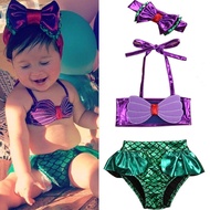 【พร้อมส่งจากไทย】Happyfly เด็กทารกเด็กหญิงชุดนางเงือกชุดว่ายน้ำ Tankini บิกินี่