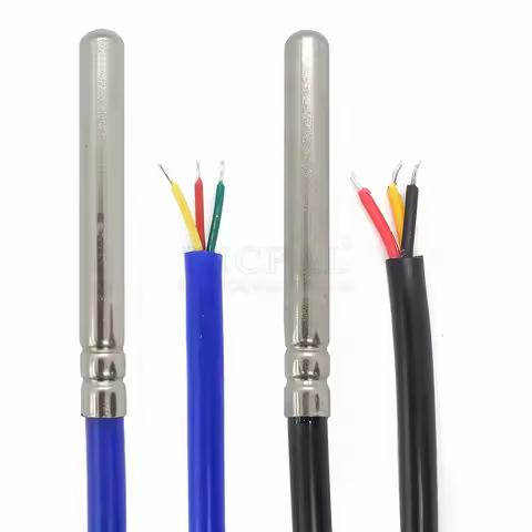 DS18B20 Temperature Sensor Probe 304 1M Length Stainless Steel 6*50MM OD 5.0MM Waterproof Dustproof 