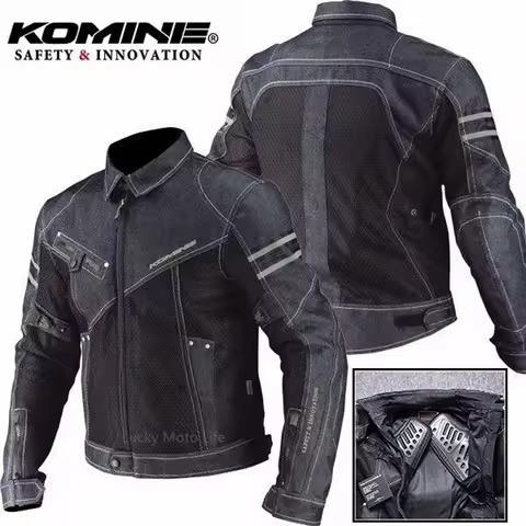 KOMINE JK006 Jacket Spring Breathable Denim Mesh Racing Ride High-performance Drop Resistance Clothi