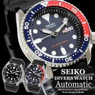 Seiko Automatic Divers Watch Water Resistant 200m Black Rubber Strap Watch for Men