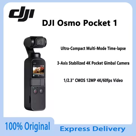 Original DJI Osmo Pocket 1 Handheld 3-Axis Gimbal Camera – 4K 60fps Video Mini Portable Stabilizer w