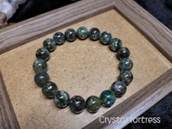 綠祖母晶藍晶共生手串/10+mm