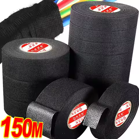 150/15M Heat-resistant Flame Retardant Tape Adhesive Cloth Tapes for Home Car Cable Wiring Loom Prot