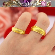 Pure 916 gold couple ring for men and women Japan and fashion pure yellow 916 gold new car brushed wellso