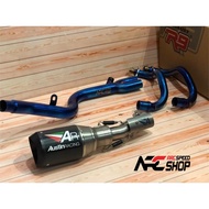 Knalpot Austin Racing Ninja 250fi Z250 + Header kit R9 Titanium Blue