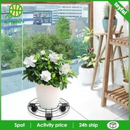 [Toyfulcabin] Plant Stand with Plant Saucer Rolling Plant Stand Plant Tray Roller with 4 Casters Iron Pallet Trolley for Office Shop