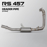 Motorcycle Escape System Manifold Modify Stainless 51MM Motorbike Exhaust Front Link Tube Racing Kit