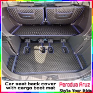 PU Leather Car Seat’s Back Cover Mat with Cargo Boot Mat Perodua Aruz