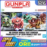 BANDAI SD BB Senshi Mobile Suit Gundam Principality of Zeon Mobile Suit Set - Zaku II Char Zaku II/ 