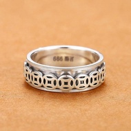 2025 Hot-selling Thai Silver Rotatable Retro Men's Rotating Ancient Coin Ring Single Index Finger Ri