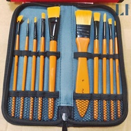 Bộ 10 cọ vẽ nghệ thuật kèm túi bay vẽ và mút cao cấp LIM Art