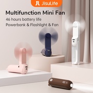 JISULIFE Portable Fan Mini Fans 4500mAh Handheld USB Rechargeable Table Desk Personal Small Fans With Powerbank And Flashlight Function