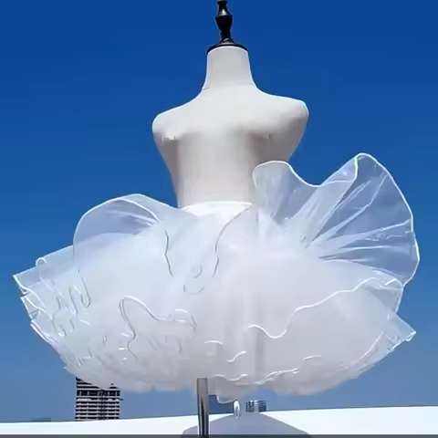 M-XL 2/4 Layers 35/40CM White Blacke Petticoat Fluffy Lolita Skirt Support Boneless Soft Yarn Canopy