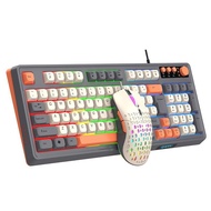 Rakui 98-Key Silent Keyboard Mouse Set Wired Mechanical Feel Boys Girls Office Games Universal Lumin