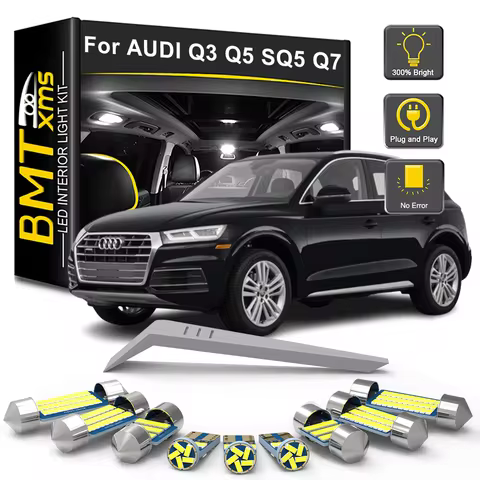 BMTxms LED Interior Light Bulb Kit For Audi Q3 8U Q5 8R SQ5 Q7 4L Car LED Reading Dome Trunk Vehicle