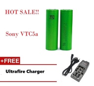 2ก้อนถ่านชาร์จ Sony VTC5a mod battery 18650 2600 Lithium-ion battery Li-ion, 2600 mah ถ่านไฟฉาย รถบังคับ วิทยุ ถ่านชาร์จ ไฟฟ้า + Ultrafire Charger