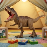 Kids Electric T-Rex Toy 46cm - Runs on 3 AG13 Batteries (Batteries Included)