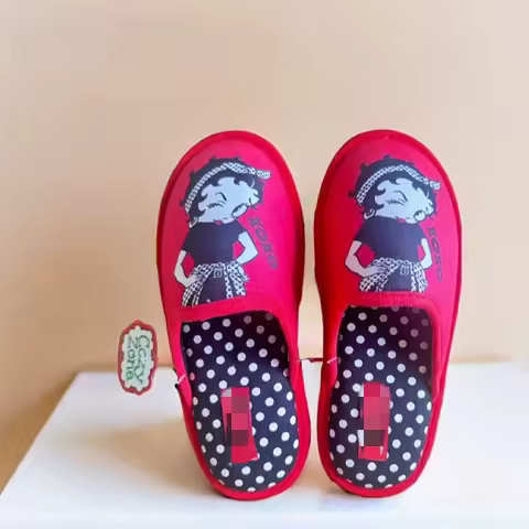 Cute Betty Boop Slippers Anime Cotton Slipper Kawaii Women Comfy Warm Home Shoes Waterproof Anti Sli