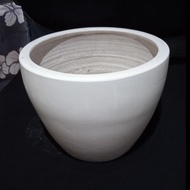 Pot Anggrek Tanah Liat Putih 22x18cm| Pot Tanaman Tanah Liat Putih