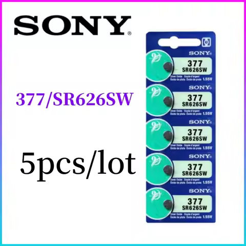 5pcs Original SONY AG4 377 Battery SR626SW SR626 177 376 626A LR66 Silver oxide batteries For Watch 