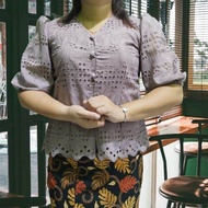 SHOOPI ATASAN KATUN BOLONG KANCING DEPAN WANITA TERBARU 2023/BLUS KATUN/BAJU KEBAYA KATUN BANGKOK