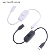 TWE USB Type C With ON/OFF Switch Power Button 30CM Charging Extension Cable Universal Type-C Extension Cable SG