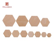 [UsusexaMY] 00/200 Pieces Hexagon Shapes MDF Cutouts Wood Wooden Embellishments Shapes for DIY Craft
