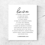 1 Corinthians 13 Love is Patient Love is Kind Love Quotes Wall Art Decor Christian Couple Bible Vers