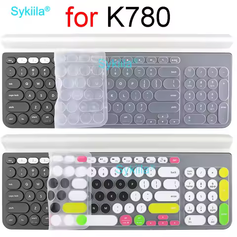 K780 Keyboard Cover for Logitech K780 Wireless Transparent Clear Black Film Silicone Protector Skin 