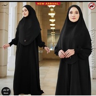 JUBAH ABAYA MECCA DEWASA ( FREE KHIMAR ) IRONLESS , BERGETAH .