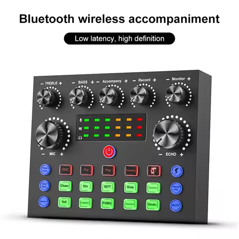 V8 V8S Stage Audio Mixer USB External Headset Microphone Webcast Personal Live Broadcast Sound Card 