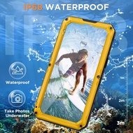 For iPhone 16 15 14 Plus 13 12 11 Pro Max XS XR 8 7 IP68 Waterproof Metal Phone Case Heavy Duty Glas