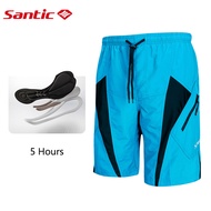 Santic กางเกงขาสั้นผู้ชายจักรยานดาวน์ฮิลล์เสือภูเขากางเกง4D เบาะหลวมพอดี M-4XL ระบายอากาศขนาดพิเศษจั