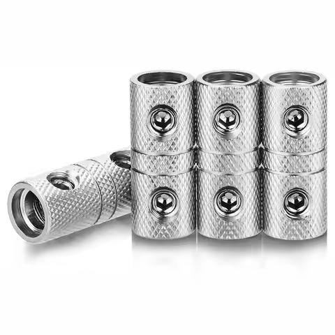 New Brass Car Audio Connector Silver 0GA 4GA 8GA Car Speaker Wire Terminal Wire Reducer