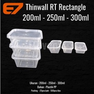 Thinwall Square Mini Container, Thinwall Plastic Box, Lunch Box 200ml - 250ml - 300ml (25pcs)