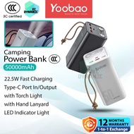 【3C Certified】Yoobao H5 50000mAh Powerbank 22.5W Fast Charging Power Bank Torch Light Camping Powerb