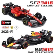 Bburago 2023 F1 Red Bull Ferrari 1:43 RB19 #1 Max Verstappen #16 Leclerc SF23 #16 Leclerc #55 Sainz Mercedes Formula 1 Racing Alloy Car Vehicle Diecast Model With helmet and dust b