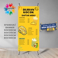 SPANDUK BANNER Es Durian Kocok Kuning Hijau Bisa Request Desain