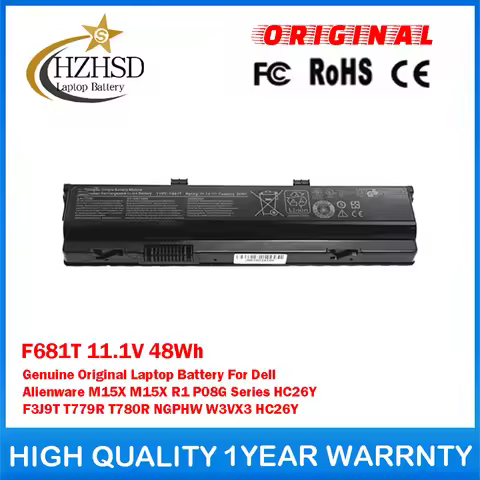 F681T 11.1V 48Wh Genuine Original Laptop Battery For Dell Alienware M15X M15X R1 P08G Series HC26Y F