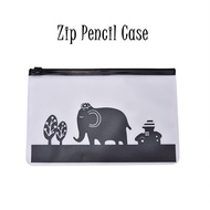Cartoon Clear Plastic Zip Envelope File Bag Pencil Pen Case Document Bag