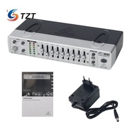 TZT FBQ800 Ultra-compact 9-Band Graphic EQ Equalizer Feedback Suppressor Anti-howling Audio Equalize