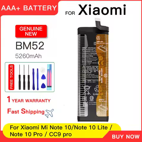 Genuine 5260mAh BM52 Replacement Battery For Xiaomi Mi Note 10 / Note 10 Lite / Mi Note 10 Pro / CC9