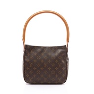 棕色 原花帆布 Looping MM 肩背包【LOUIS VUITTON LV 路易威登】 M51146
