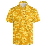 Cute Duck 3D Print Polo Shirts For Men Clothes Harajuku Short Sleeve Funny New Animal Little Yellow 
