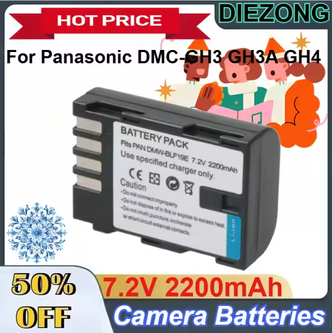 2 Pcs DMW-BLF19 7.2V 2200mAh Li-Ion Digital Battery for Panasonic DMC-GH3 GH3A GH4 Rechargeable Came