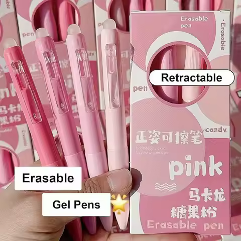 4-Pack Erasable Gel Pens Set – 0.5mm Fine Point, Blue/Black Ink, Quick-Drying & Smooth, 2 Styles for