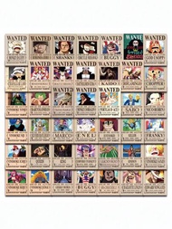 60 Piezas/set Carteles De Búsqueda De One Piece, Pegatinas Para Fundas De Teléfonos Móviles, Pegatinas Para Cuadernos