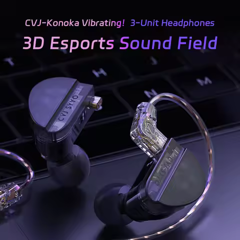 CVJ Konoka 1DD+1BA+1 Vibration HIFI Wired in Ear IEMs Earphone 3D Triple Hybrid Driver DJ Monitors H