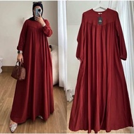 Gamis fuji ld 140 rayon twil gamis over size big size panjang//gamis wanita jumbo polos