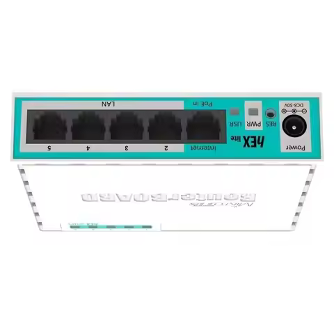 MikroTik Networks RB750R2 Router, CPU 850MHz RouterBOARD hEX Lite 5 Ports Router 5x100Mbps PoE Route